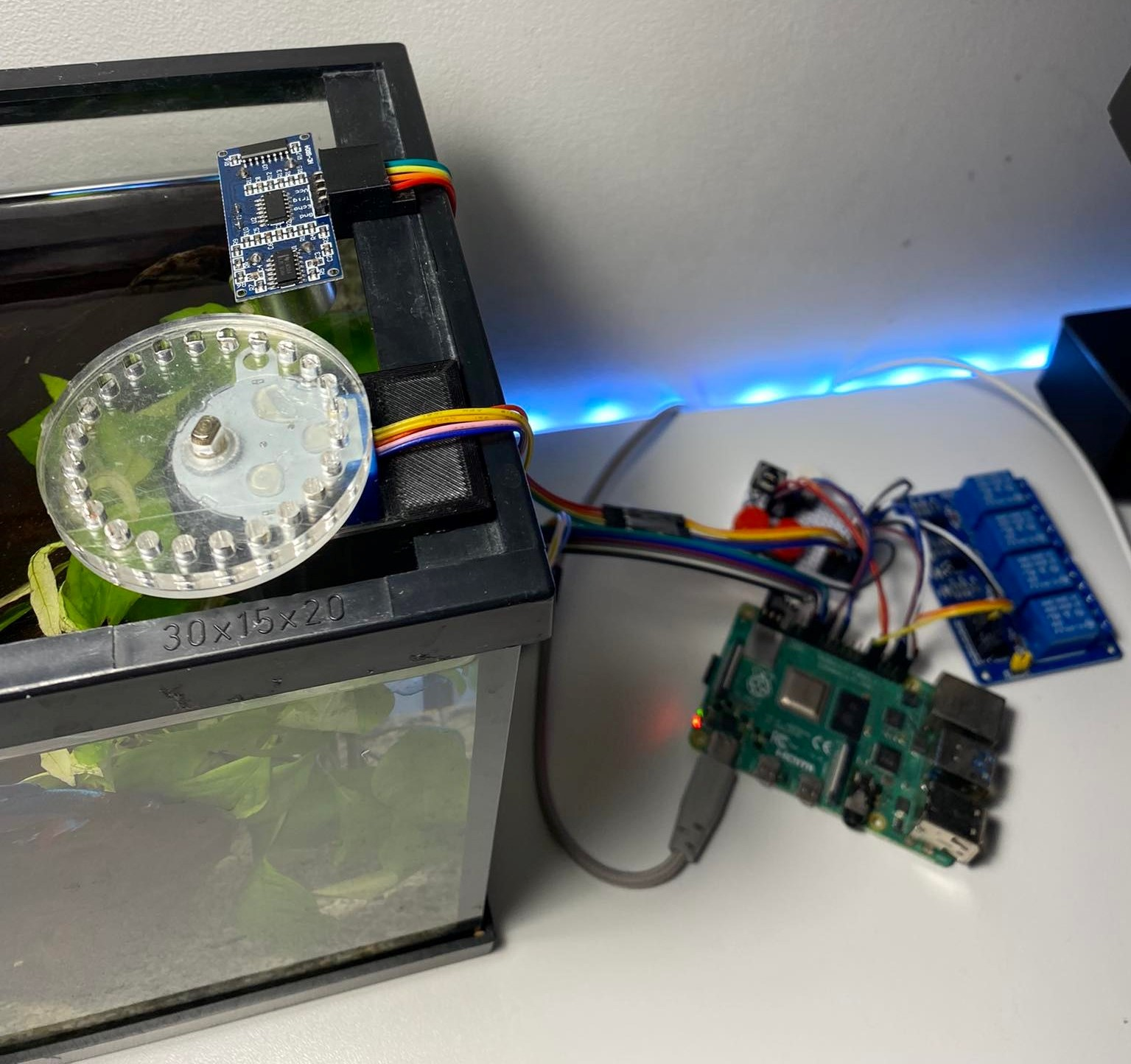 Rudolfs aquarium with electronics